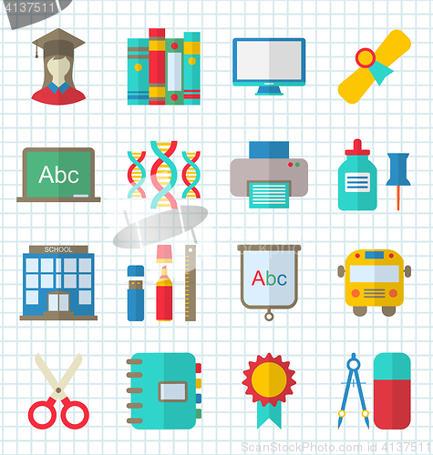 Image of School Colorful Simple Icons