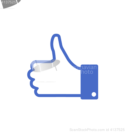 Image of Icon of Blue Thumb Up, Isolated on White Background