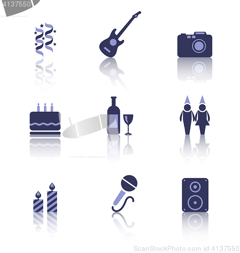 Image of Party Icons of Holiday and Birthday Objects