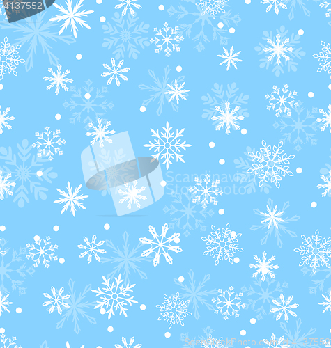 Image of Seamless Pattern with Variation Snowflakes