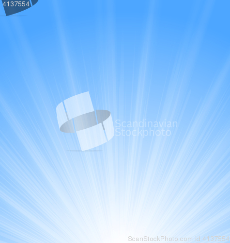 Image of Abstract Blue Background Sun Sunburst