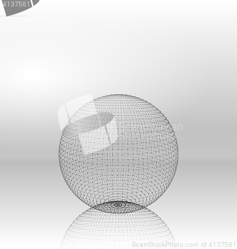 Image of Abstract Circle with Mesh Polygonal Elements