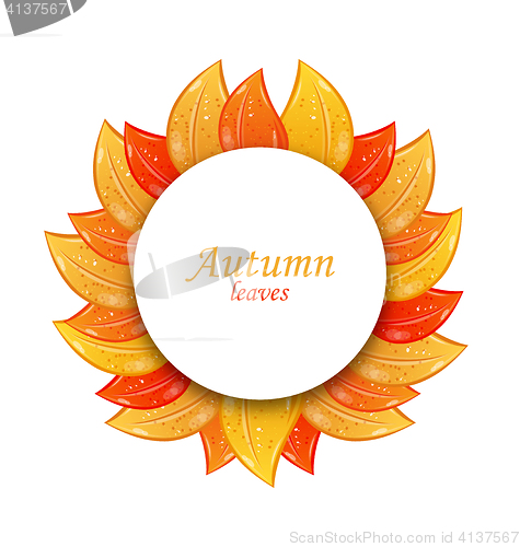 Image of Greeting Card with Colorful Leaves