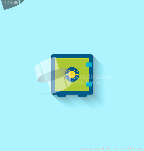 Image of  Flat Icon of Closed Safe