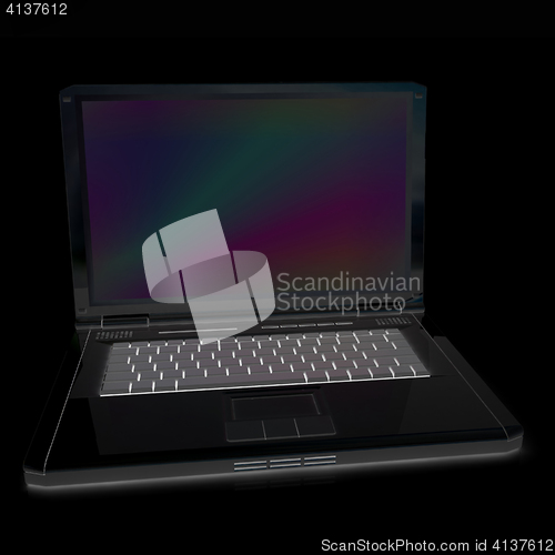 Image of Laptop computer. 3d render