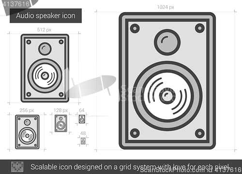 Image of Audio speaker line icon.