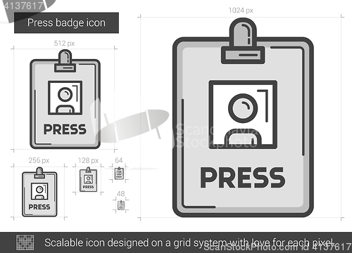 Image of Press badge line icon.