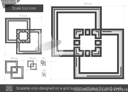 Image of Scale tool line icon.