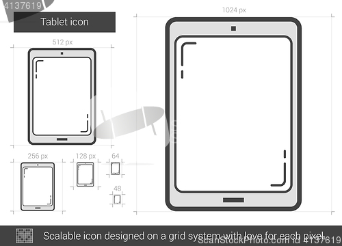 Image of Tablet line icon.