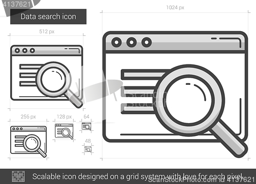 Image of Data search line icon.
