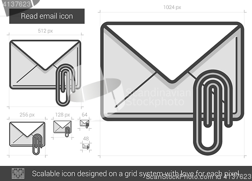 Image of Read email line icon.