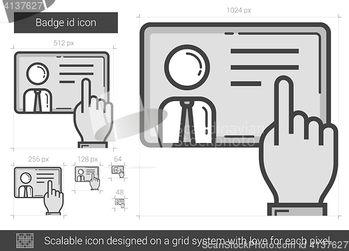 Image of Badge id line icon.