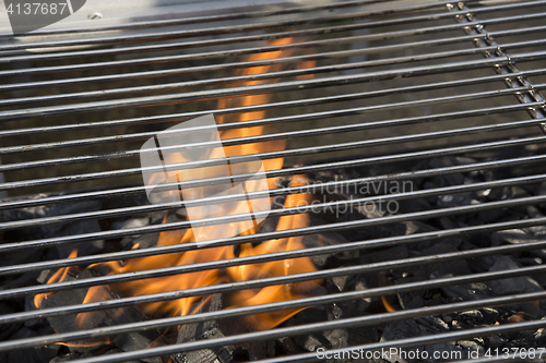 Image of Closeup of a charcoal grill