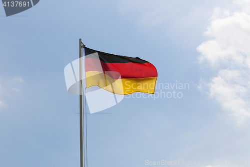 Image of National flag of Germany on a flagpole