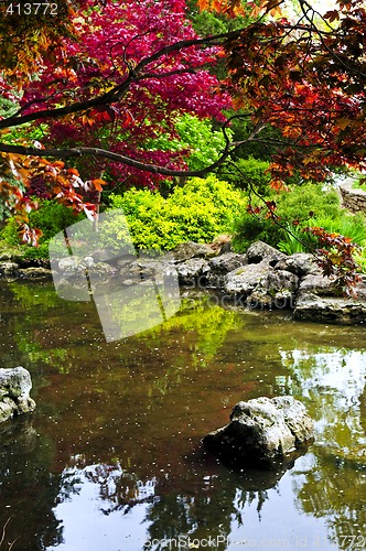 Image of Pond in zen garden