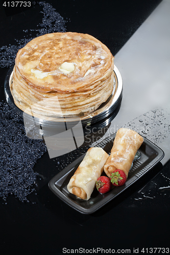 Image of Pancakes On A Glass Background