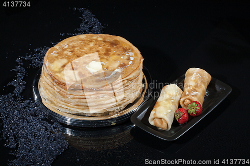 Image of Pancakes On A Glass Background