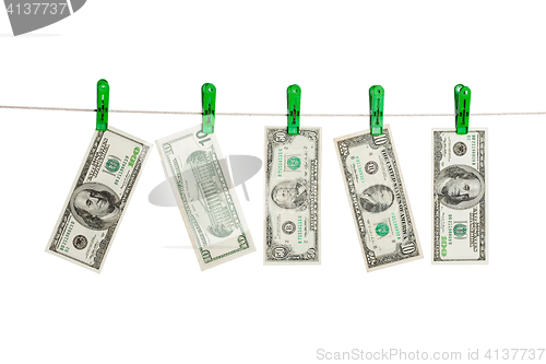 Image of Money On Clothesline