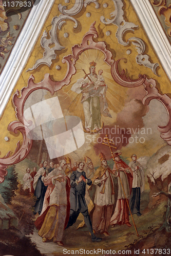 Image of Fresco painting on the ceiling of the church