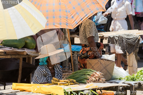 Image of Malagasy peoples on marketplace in Madagascar