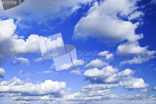 Image of Blue sky with white clouds