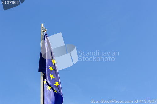 Image of Flag of European Union on a flagpole