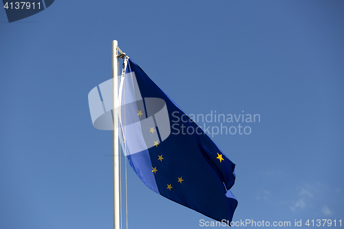 Image of National flag of Alaska on a flagpole