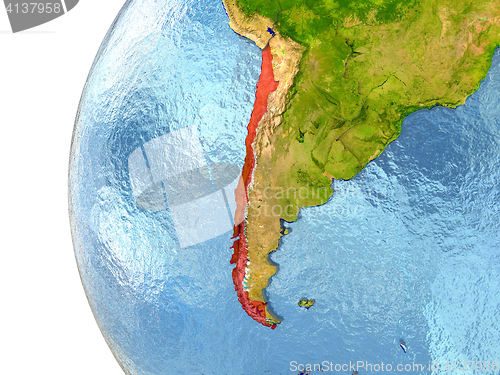 Image of Chile on globe