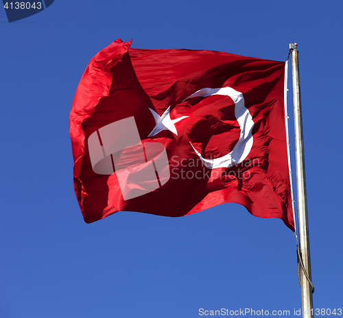 Image of Turkish flag waving