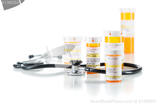 Image of Group of Non-Proprietary Medicine Prescription Bottle with Steth