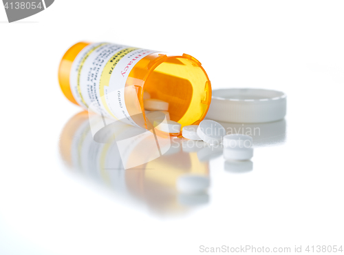 Image of Non-Proprietary Medicine Prescription Bottle and Spilled Pills I