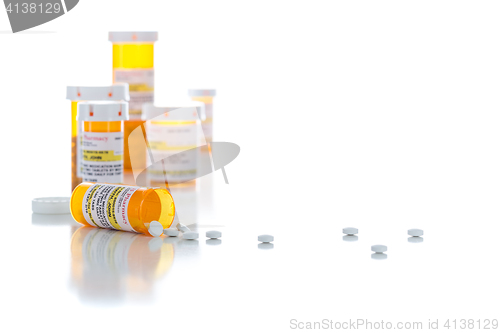 Image of Non-Proprietary Medicine Prescription Bottles and Spilled Pills 