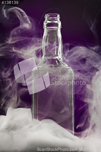 Image of Empty colorless glass bottle