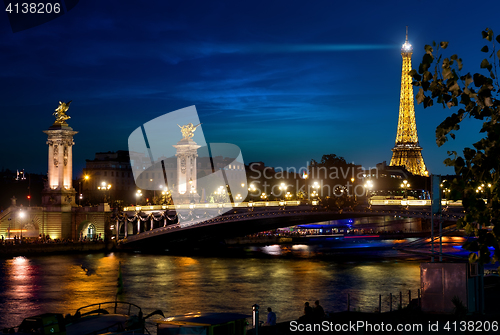 Image of View on night Paris