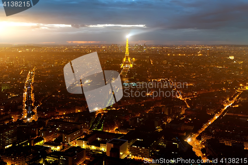 Image of Eiffel tower aerial view