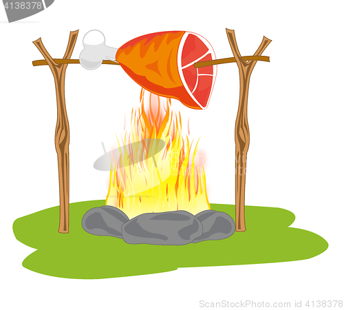 Image of Ham on campfires