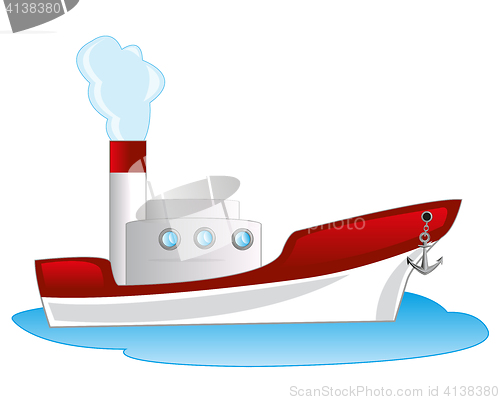 Image of Cartoon of the steamship