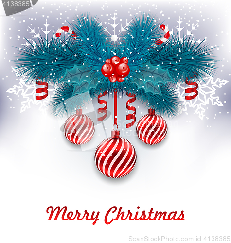 Image of Christmas Background with Fir Branches