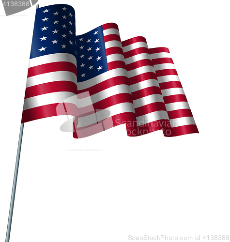 Image of American Flag Waving Wind