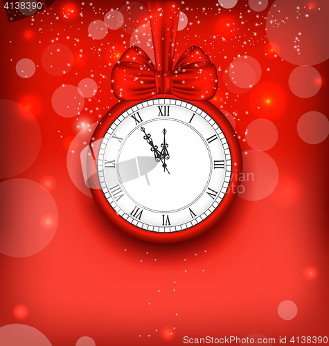 Image of New Year Midnight Background with Clock