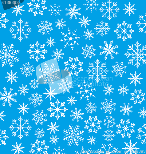 Image of New Year blue wallpaper, snowflakes texture