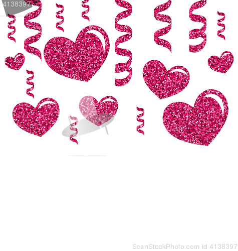 Image of Greeting Card with Bright Hearts for Valentines Day