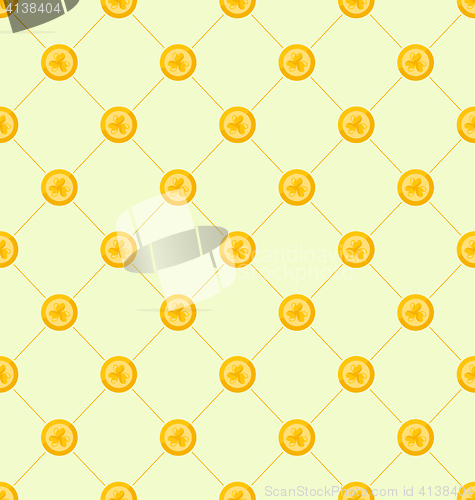 Image of Seamless Simple Pattern with Golden Coins for St. Patricks Day