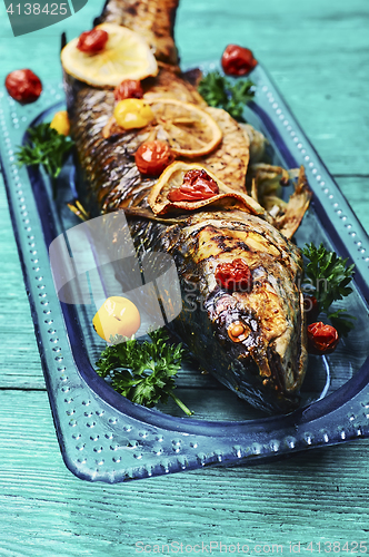 Image of Fish baked in stylish dish