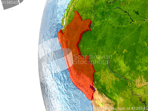 Image of Peru in red