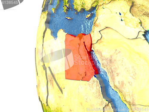 Image of Egypt in red