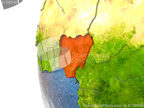 Image of Nigeria in red