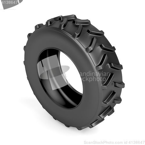 Image of Tractor tire on white