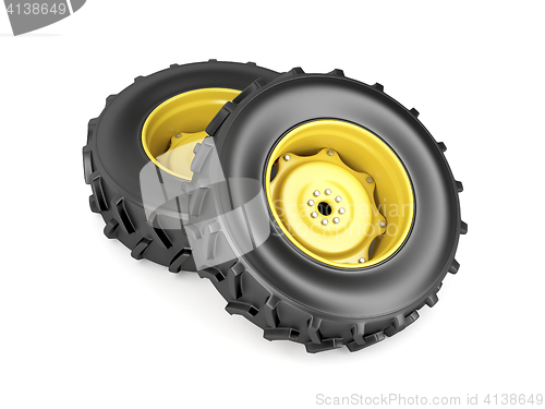 Image of Two tractor wheels