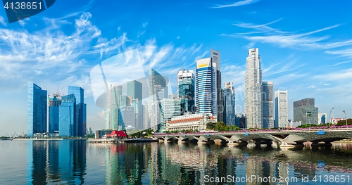 Image of Singapore skyline over Marina Bay